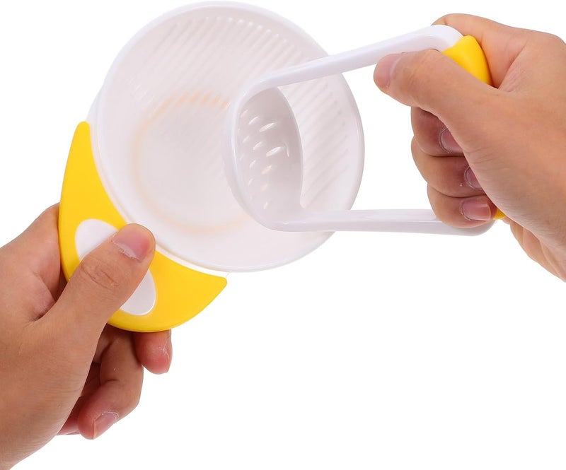 DOITOOL Baby Food Masher 2 Sets Mashing Bowl with Handle Masher, Manual Baby Food Grinder Bowl Set (Green, Yellow) - Image 3